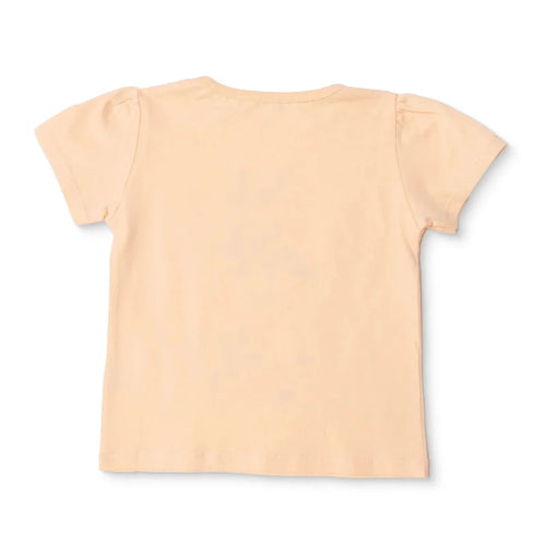 HelloBaby Girls T-shirt Animal Print Crew Neck Short Sleeve - Salmon