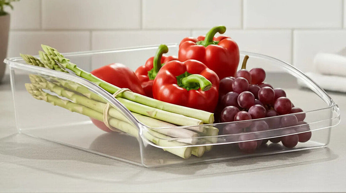 Orsina Large Clear Fridge Organiser – Durable PS Plastic Storage Bin