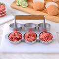 Orsina Triple Mini Burger Press – Non-Stick Slider Maker with Wood Handle