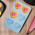 Orsina Zing Heart Shape Cake Mould – 6 Cavity Non-Stick Silicone, Blue