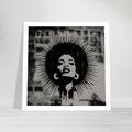 Afro Woman Silhouette Art Print – Grayscale Modern Wall Poster | Bold Feminine Decor