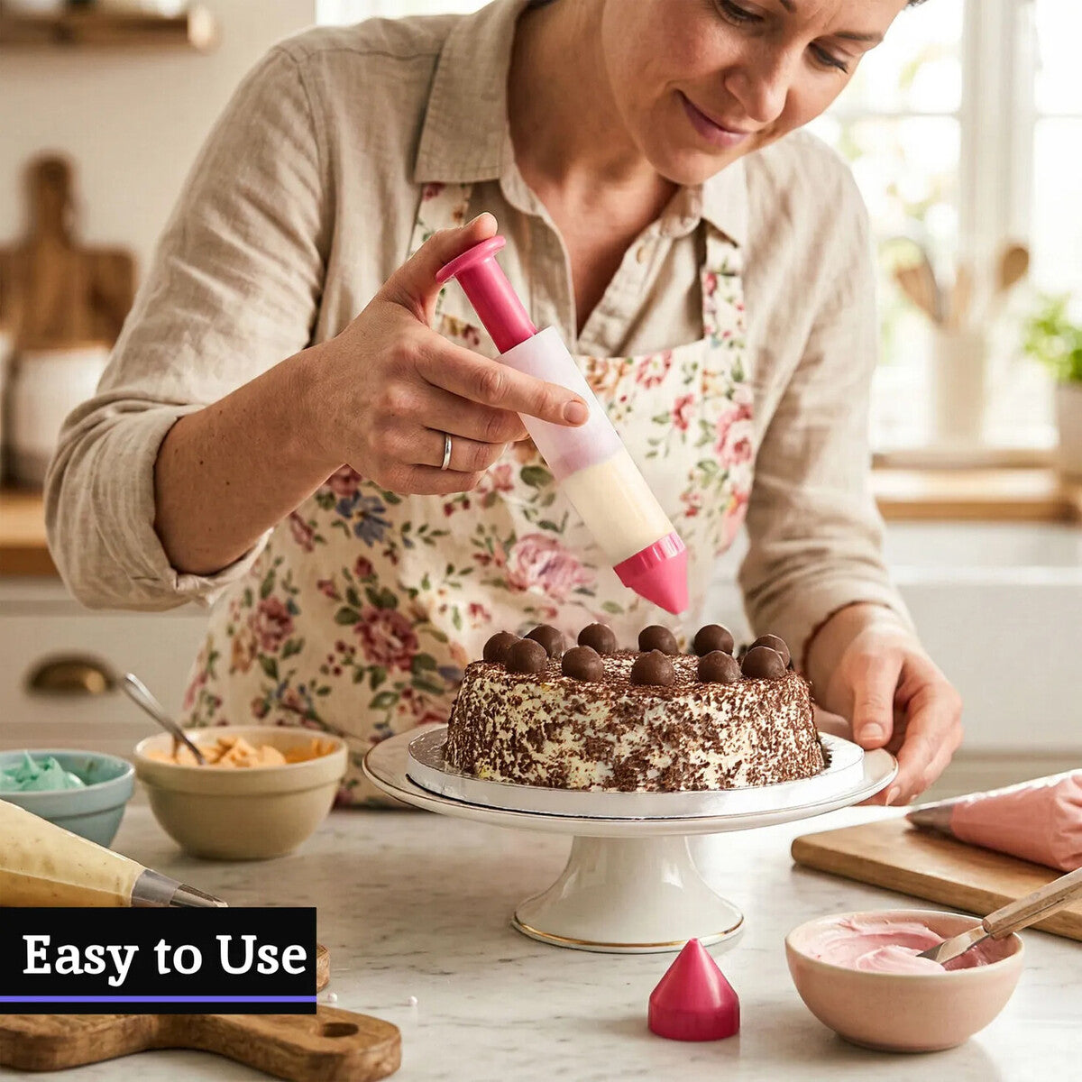 Orsina Hallie Hot Pink 3-Piece Cake Decorating Pen for Icing