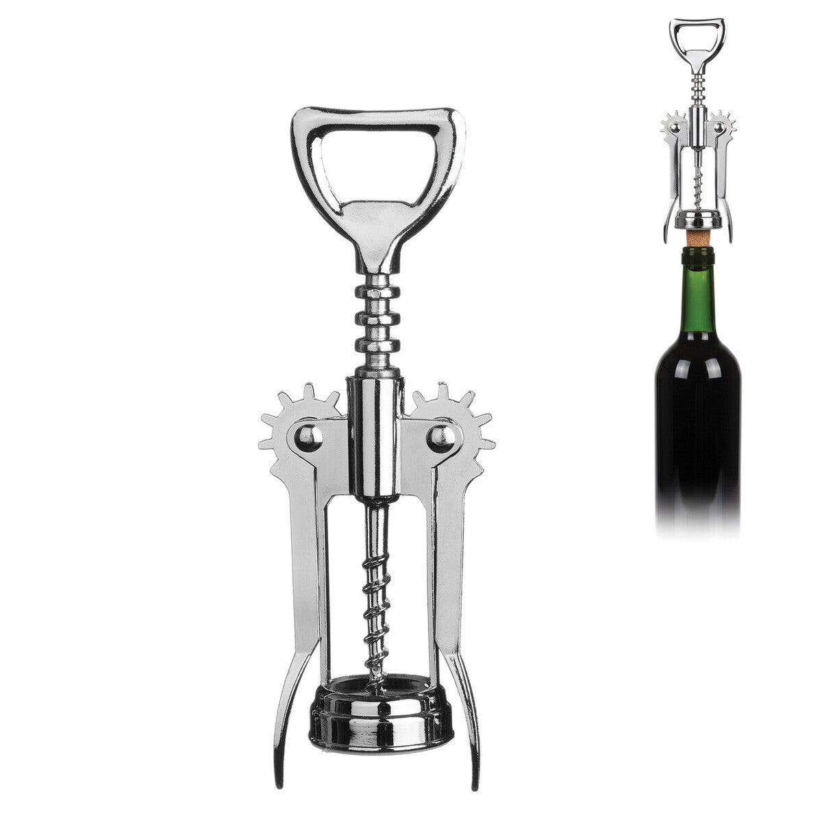 Orsina Winged Corkscrew – Chrome-Plated Steel Wine Bottle Opener