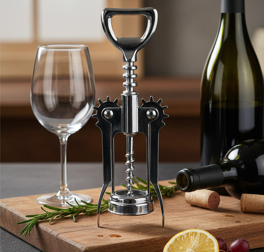 Orsina Winged Corkscrew – Chrome-Plated Steel Wine Bottle Opener