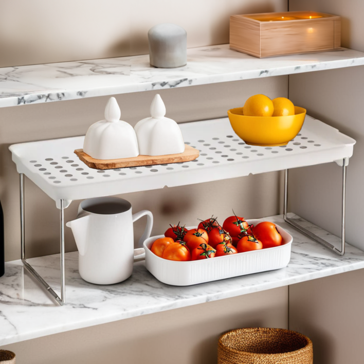Orsina Foldable Cabinet Racks – Set of 2 Non-Slip Kitchen Shelves