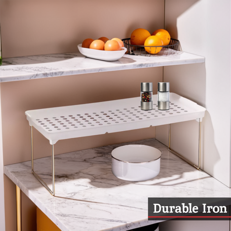 Orsina Foldable Cabinet Racks – Set of 2 Non-Slip Kitchen Shelves