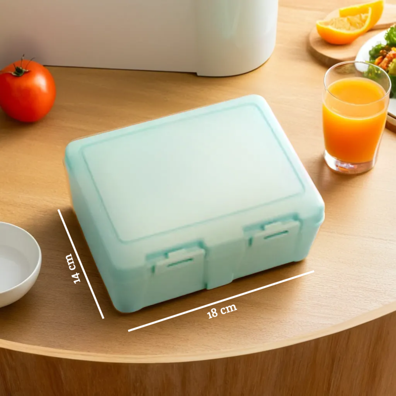 Orsina Mint Green 2-Section Lunch Box with Integrated Spork