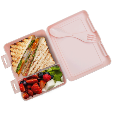 Orsina Pink 2-Section Lunch Box – Durable Meal Prep Bento Container
