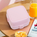 Orsina 4-Section Lunch Box with Spork – Pink Bento Food Container