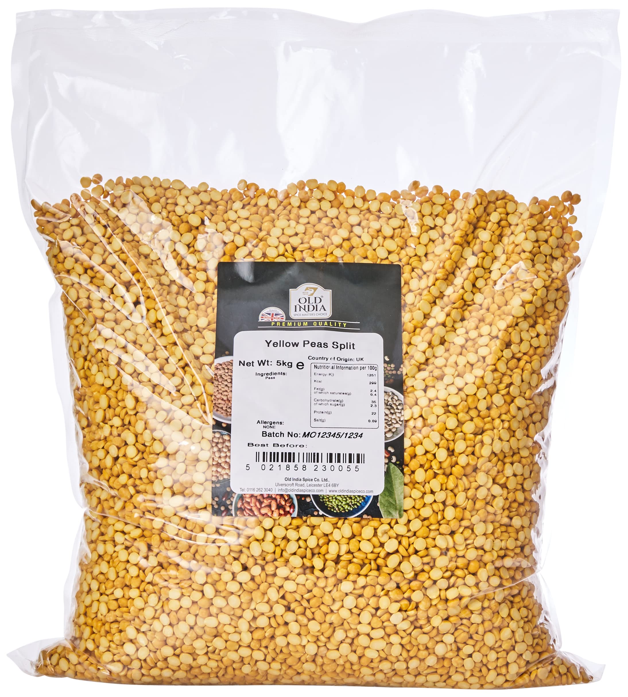 Old India Yellow Split Peas – 5kg Bulk Dried Pulses for Cooking