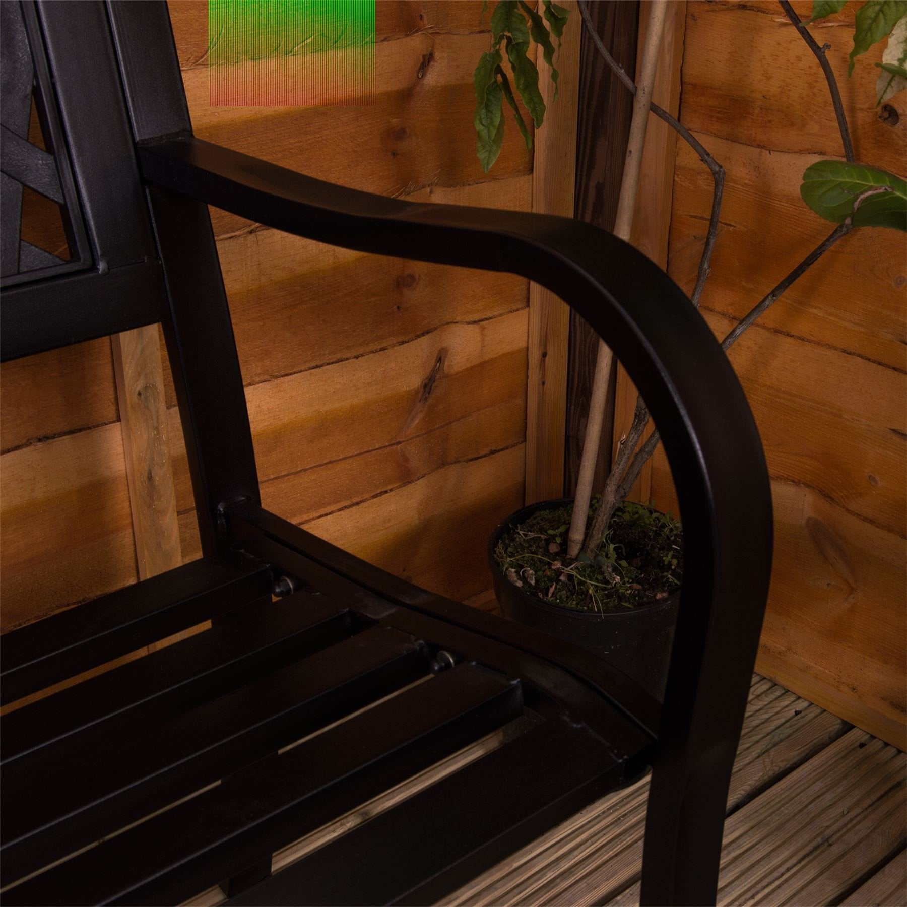 Garden Vida 3 Seater Steel Garden Bench – Lattice Design Patio Seat