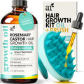 Artnaturals Rosemary Castor Hair Oil & Scalp Massager Set - 118ml
