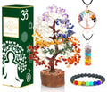 Seven Chakra Tree of Life - 12" Gemstone Money Tree Decor