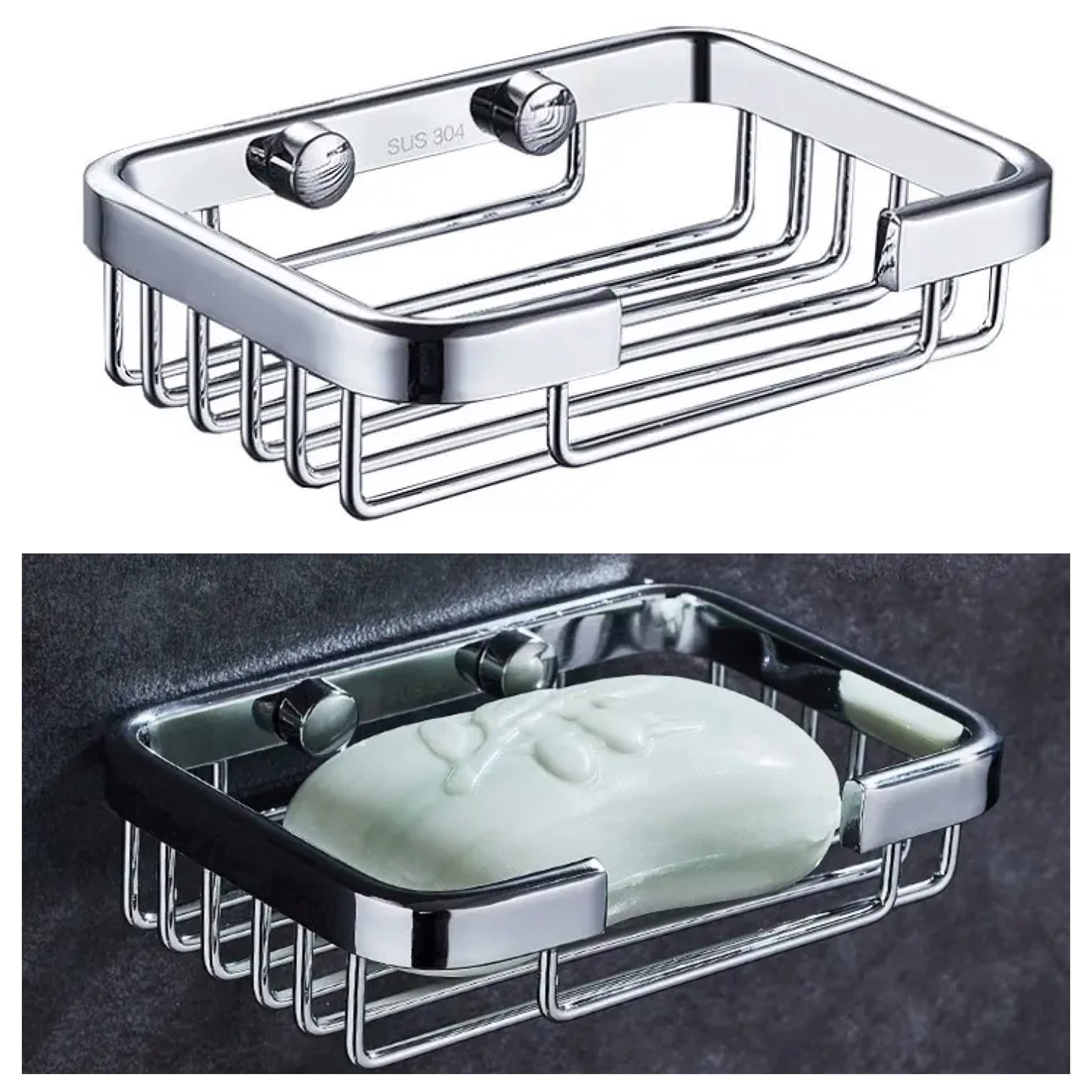 Stainless Steel Wall Mounted Shower Soap Dish Holder – Chrome