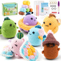 Inscraft 6-Pack Dinosaur Crochet Kit for Beginners with Video Tutorials