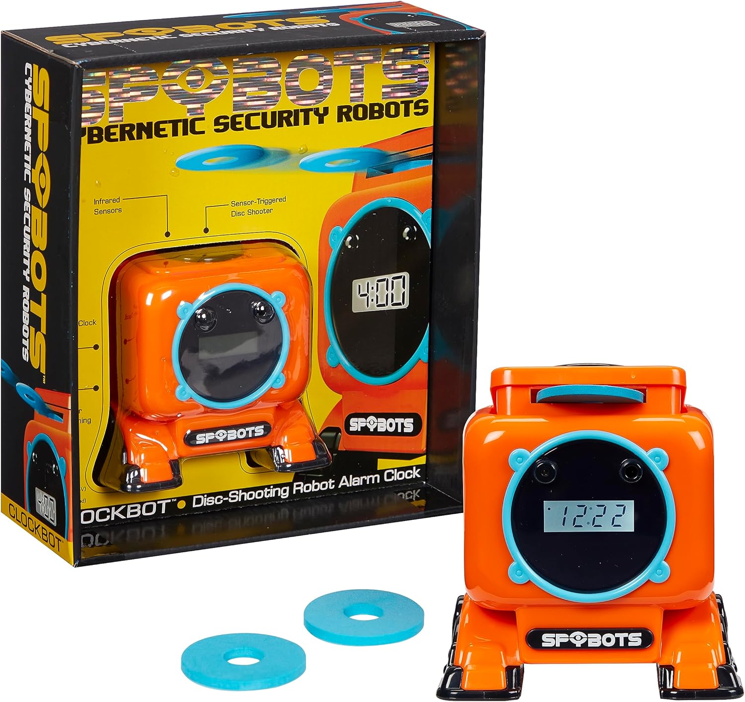 Snaps SpyBot ClockBot – Disc-Shooting Robot Alarm Clock with Motion Sensor