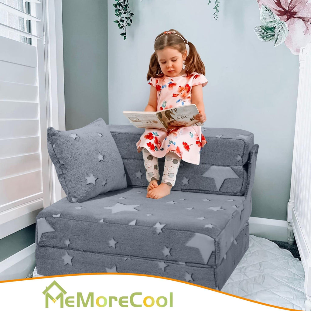MeMoreCool Glow in The Dark Kids Sofa Bed | Modular Toddler Floor Mattress