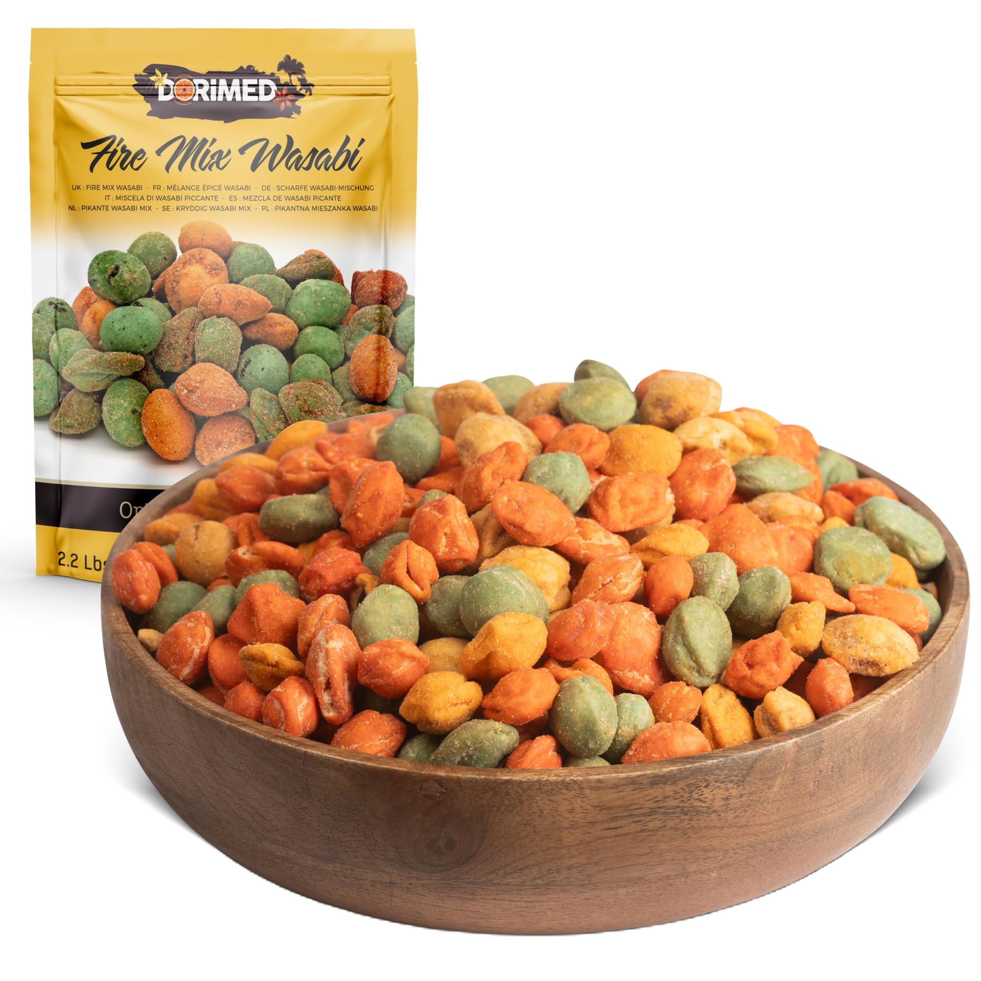 Jolof Store Wasabi Rice Crackers and Spicy Peanut Mix – 2.2 Lbs Bulk Bag