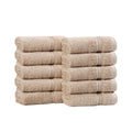 Superior 10-Piece Egyptian Cotton Face Towel Set - Toast - 600 GSM