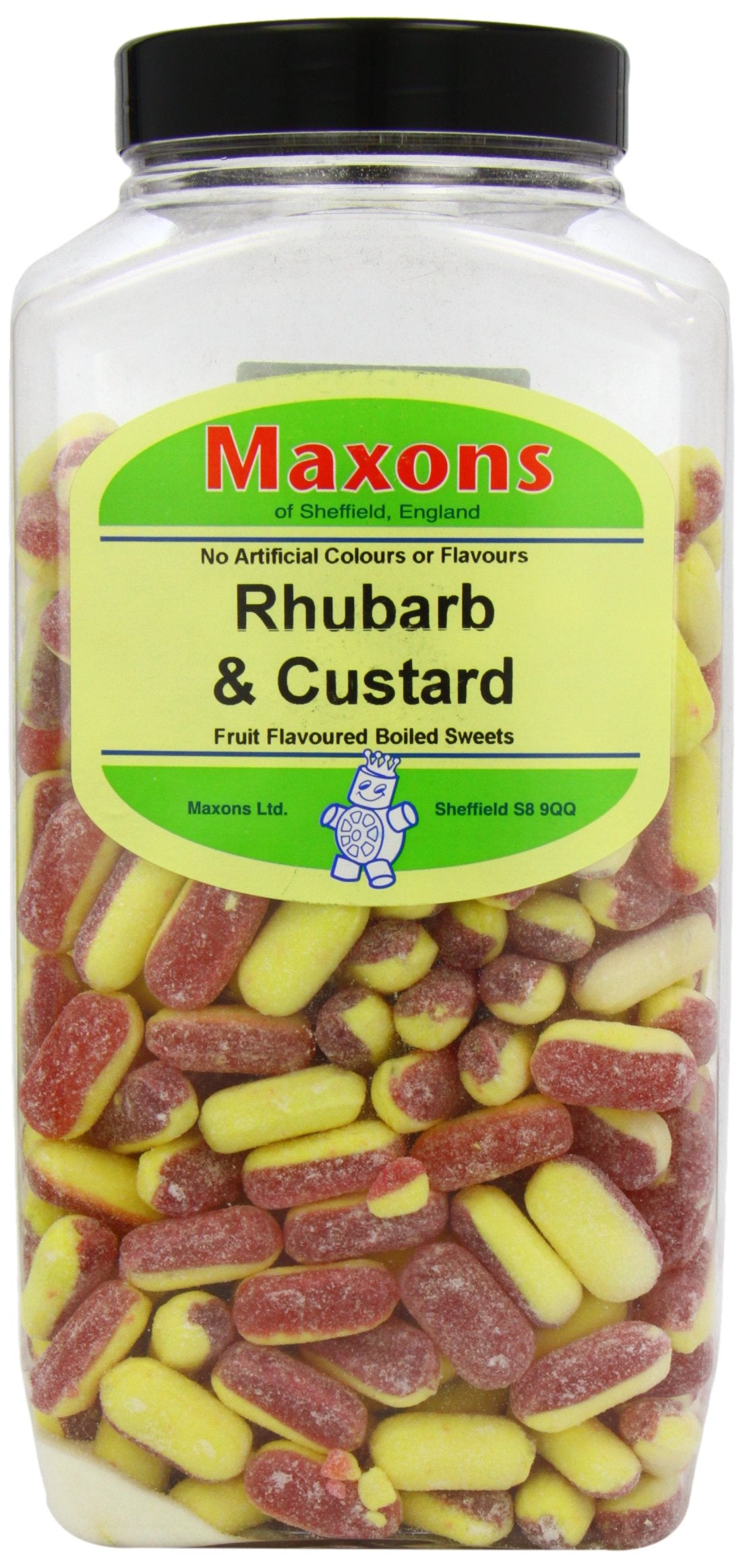 Maxons Rhubarb and Custard Boiled Sweets | Bulk 2.95kg Retro Jar
