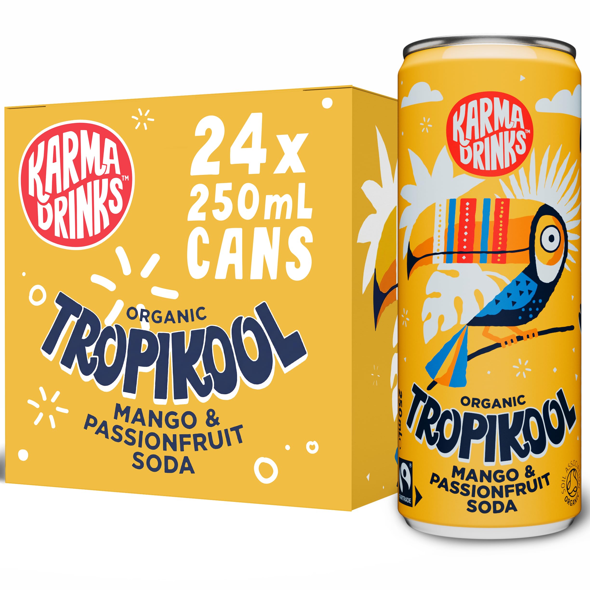 Karma Drinks Tropikool Mango & Passionfruit Organic Soda – 24 x 250ml