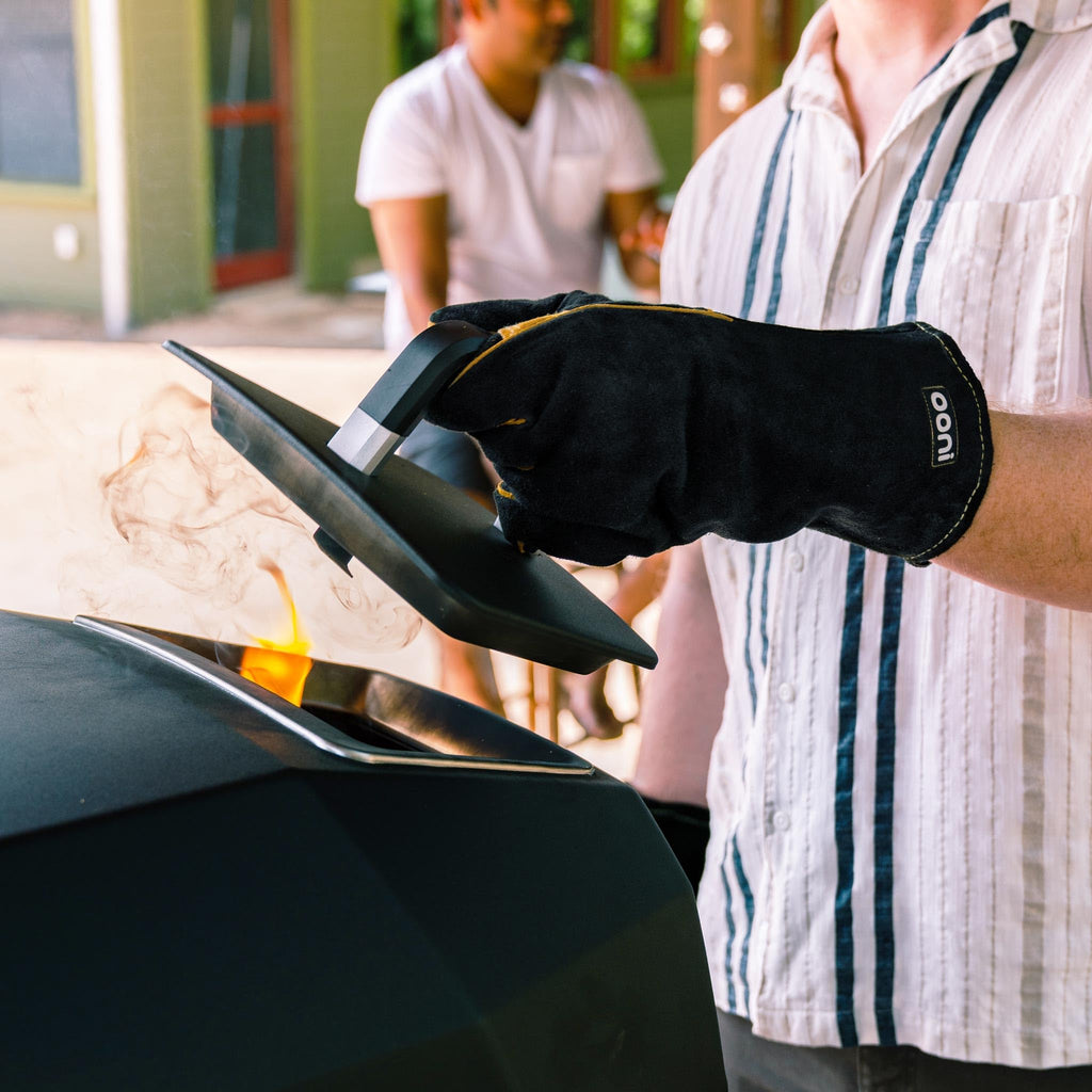 Ooni Heat Resistant Leather Grill Gloves | Protective Outdoor Cooking