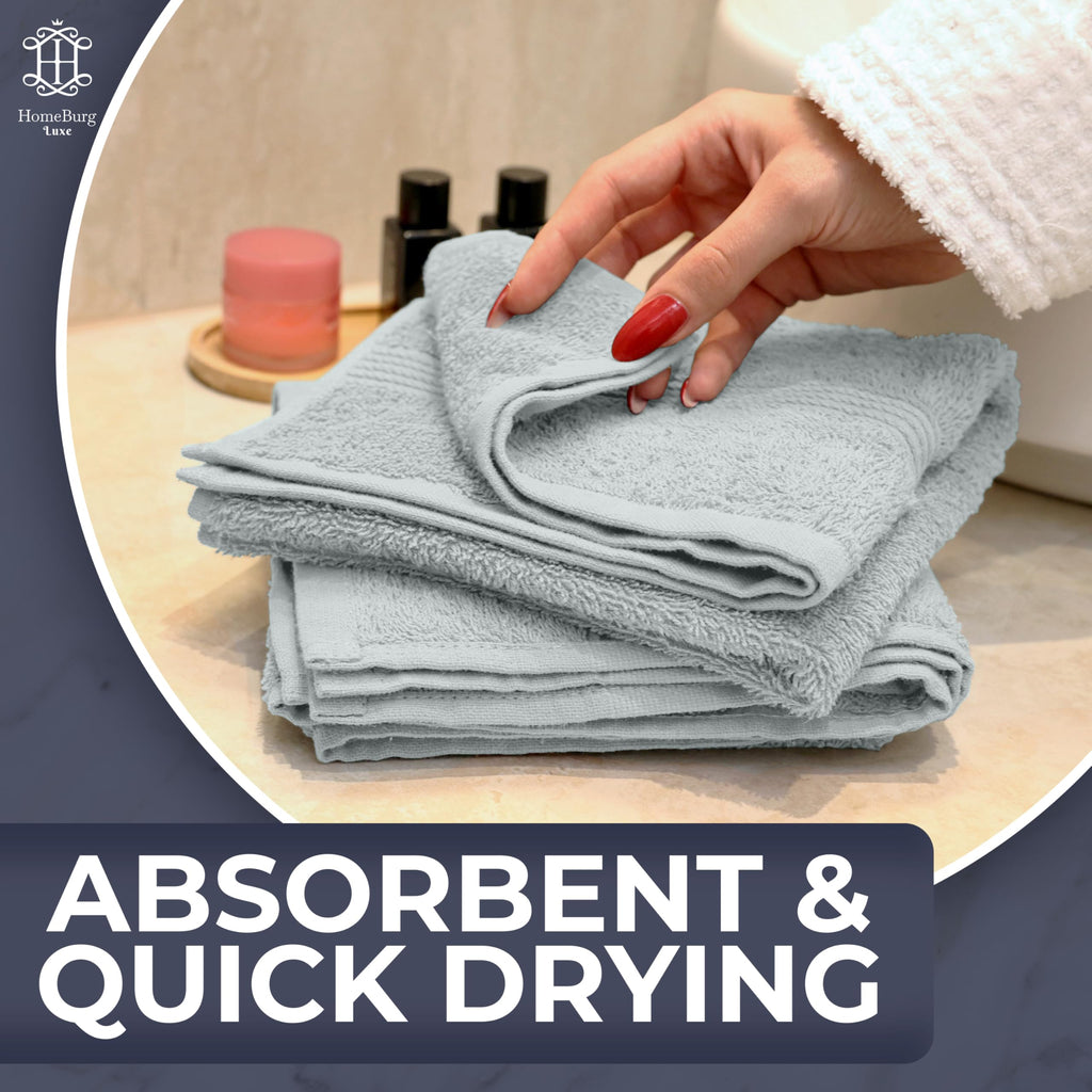 HomeBurg Luxe 6-Piece Towel Set – Soft & Absorbent Cotton, Quick-Drying, Easy Care, 40 x 70 cm, Ice Blue - image 4