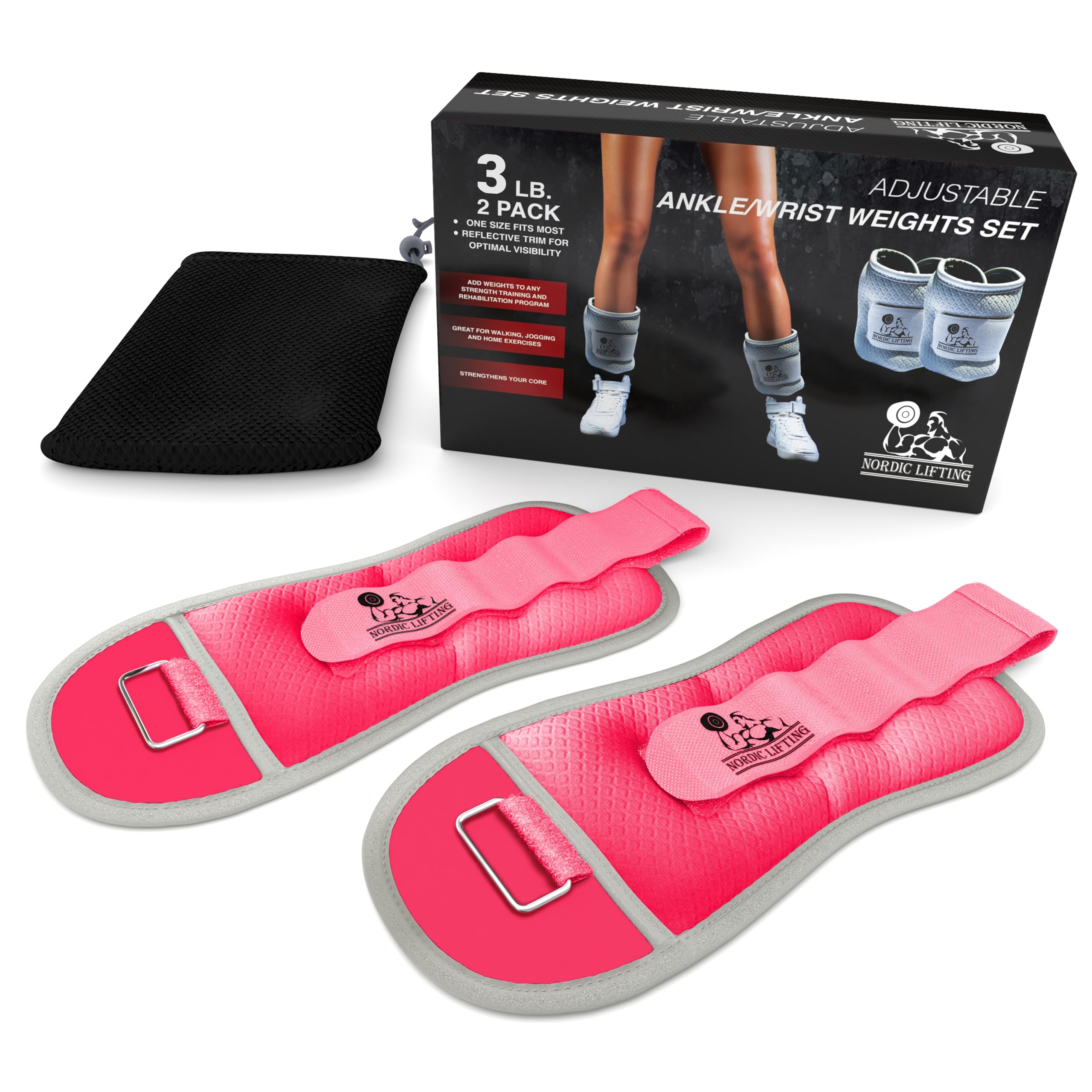 Adjustable Neoprene Ankle and Wrist Weights - 1 Pair Set