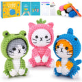 Cat Crochet Kit for Beginners – 3PCS Cosplay Animal Amigurumi