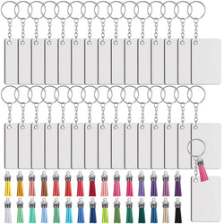 Duufin 120 Pcs Sublimation Keyring Blanks Set | Rectangle MDF Heat Transfer