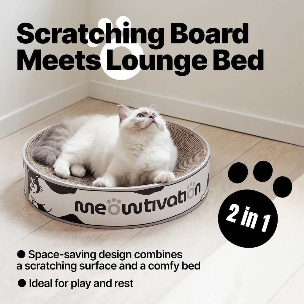 Jolof Store XL Round Cat Scratching Bed | 46cm Recycled Cardboard Scratcher