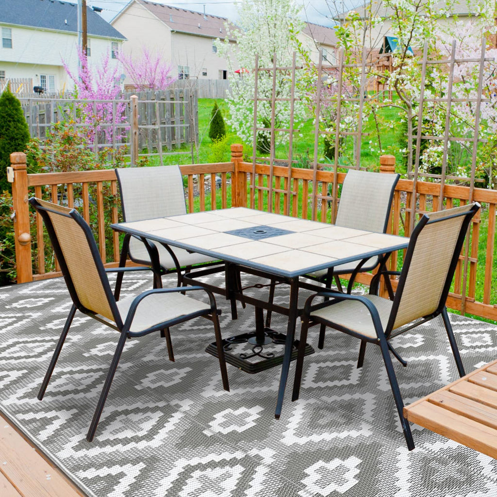Enyhom Reversible Outdoor Rug | 180x270cm Waterproof Plastic Straw Patio Mat