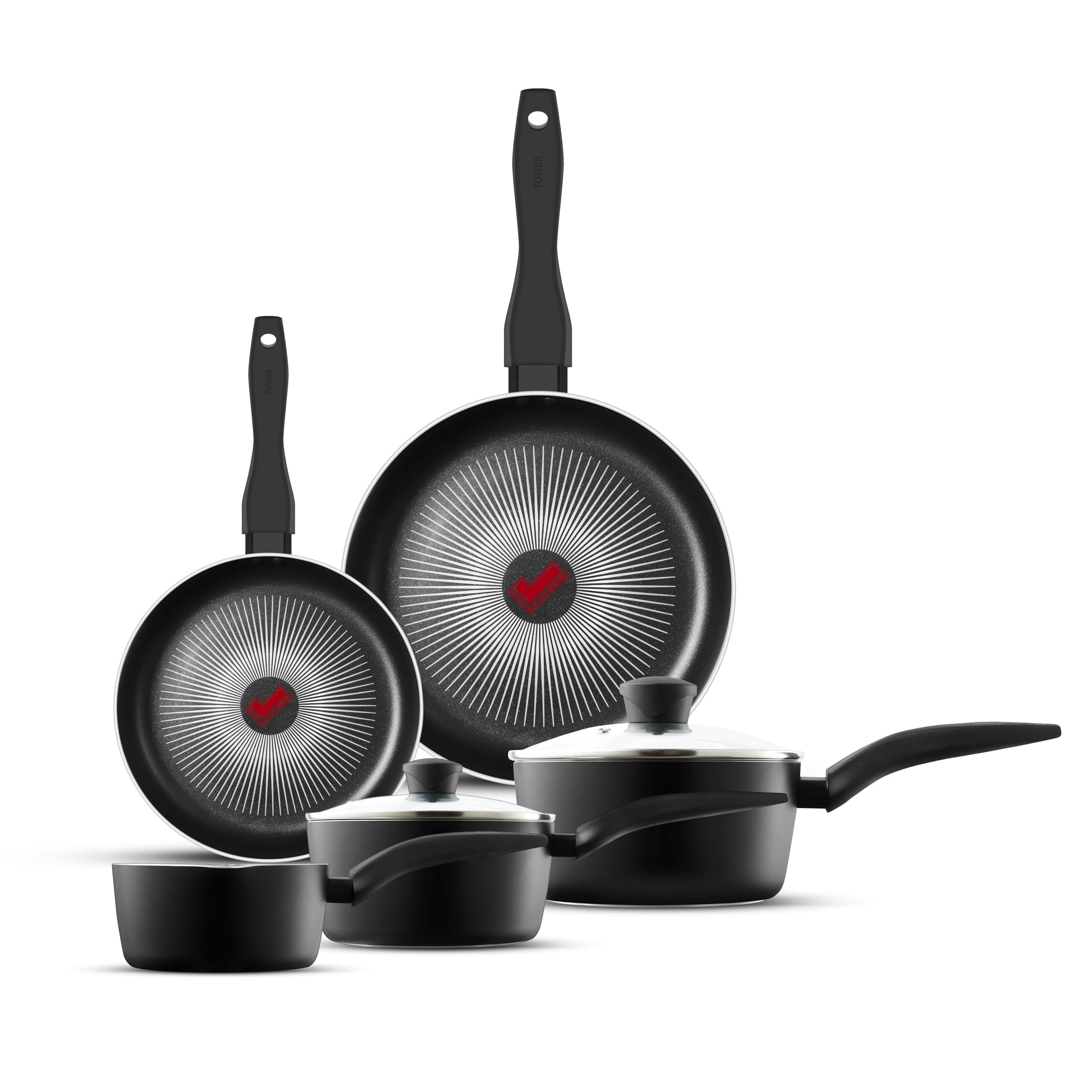 Tower SmartStart Gourmet 5 Piece Non-Stick Cookware Set – Induction Safe