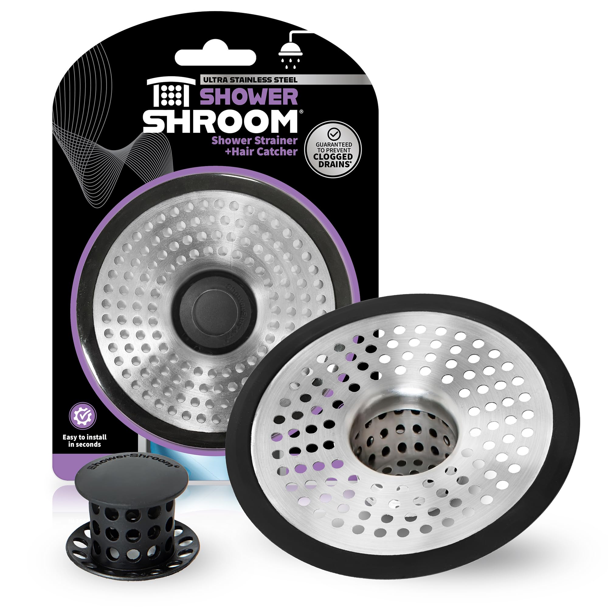 ShowerShroom Ultra Stainless Steel Shower Drain Hair Catcher Protector