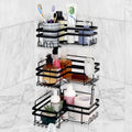 Belle Vous 3 Pack Corner Shower Caddy – Adhesive Iron Bathroom Shelf with Hooks