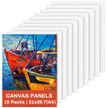 A4 Blank Canvas Boards - 10 Pack Acid-Free Cotton for Painting