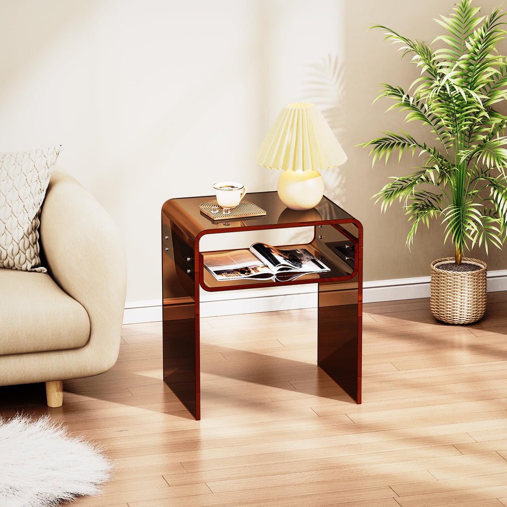 solaround Acrylic Side Table, Dark Brown