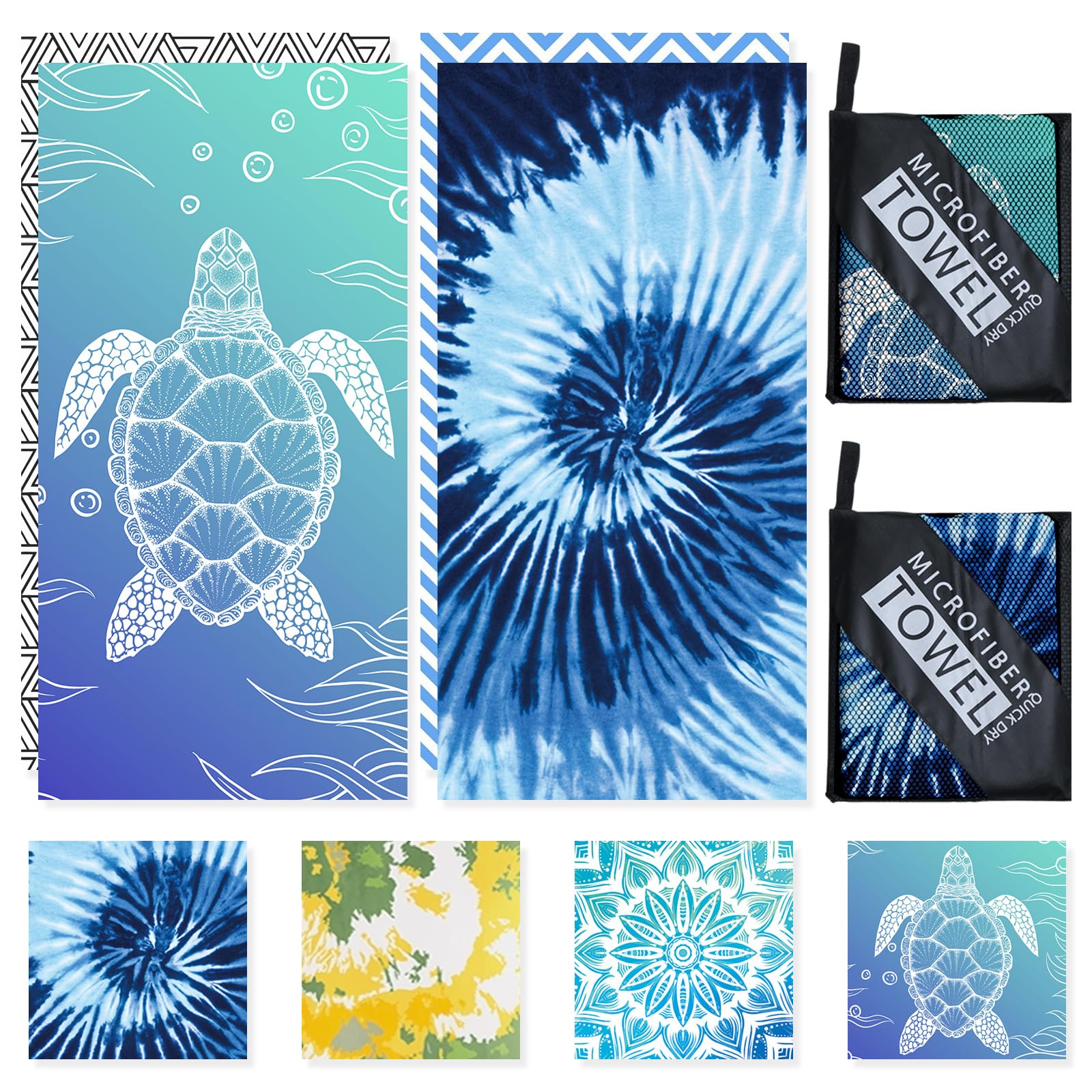 Startseite Microfibre Beach Towels 2 Pack – Sand Free & Quick Dry 180x100cm