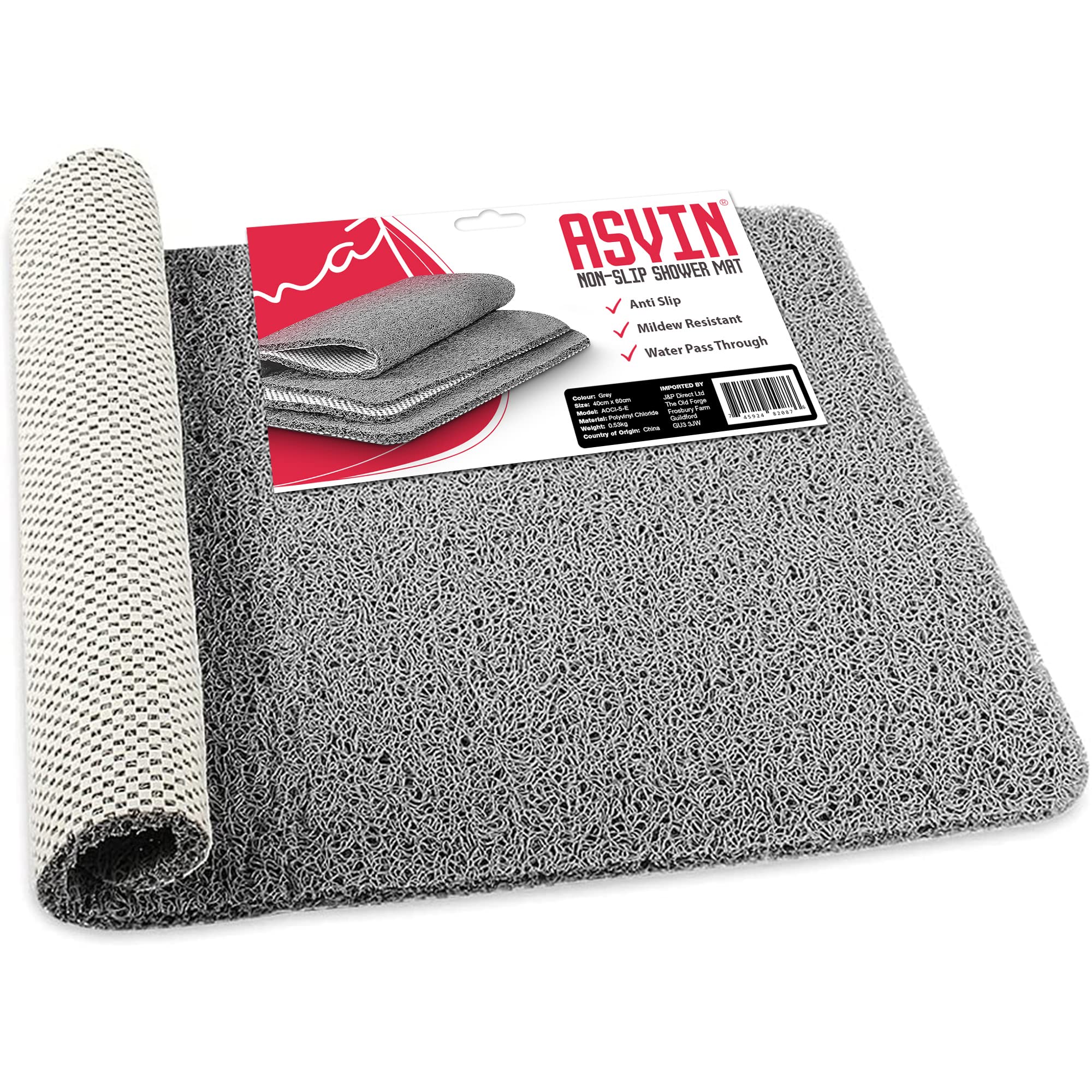 Jolof Store Non-Slip PVC Shower Mat – Anti-Mould Loofah Bath Mat