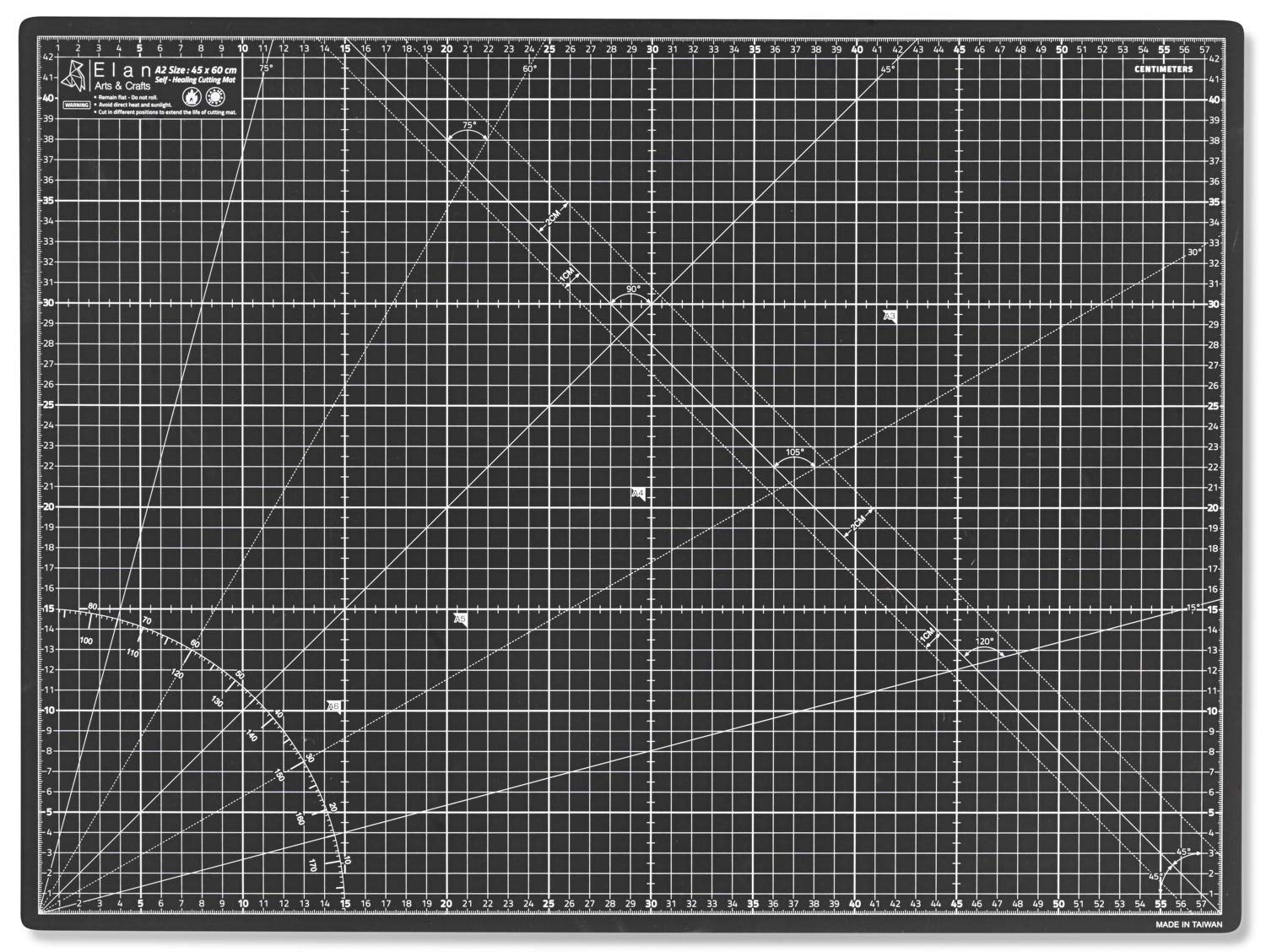 Elan A2 Self Healing Cutting Mat – 5-Ply Recycled PVC Craft Board, 60x45cm