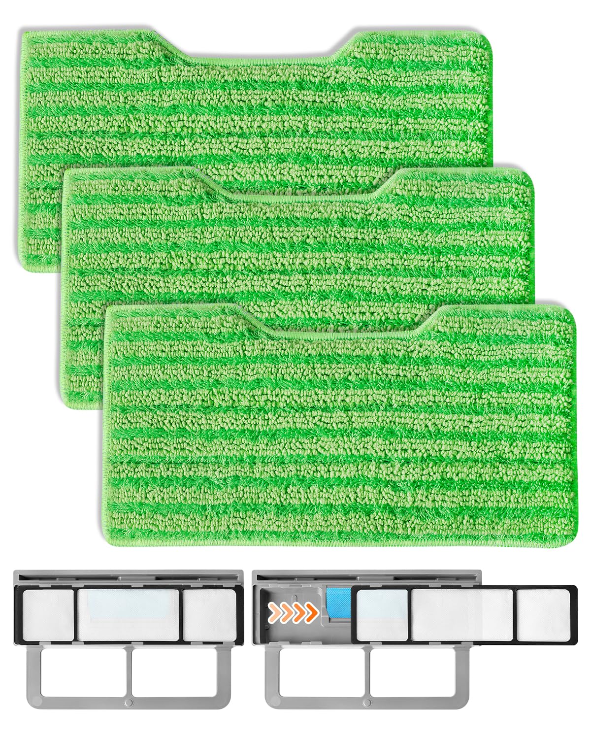 ZaKaBox Reusable VacMop Refill Pads & Filters for Shark VM200 Series