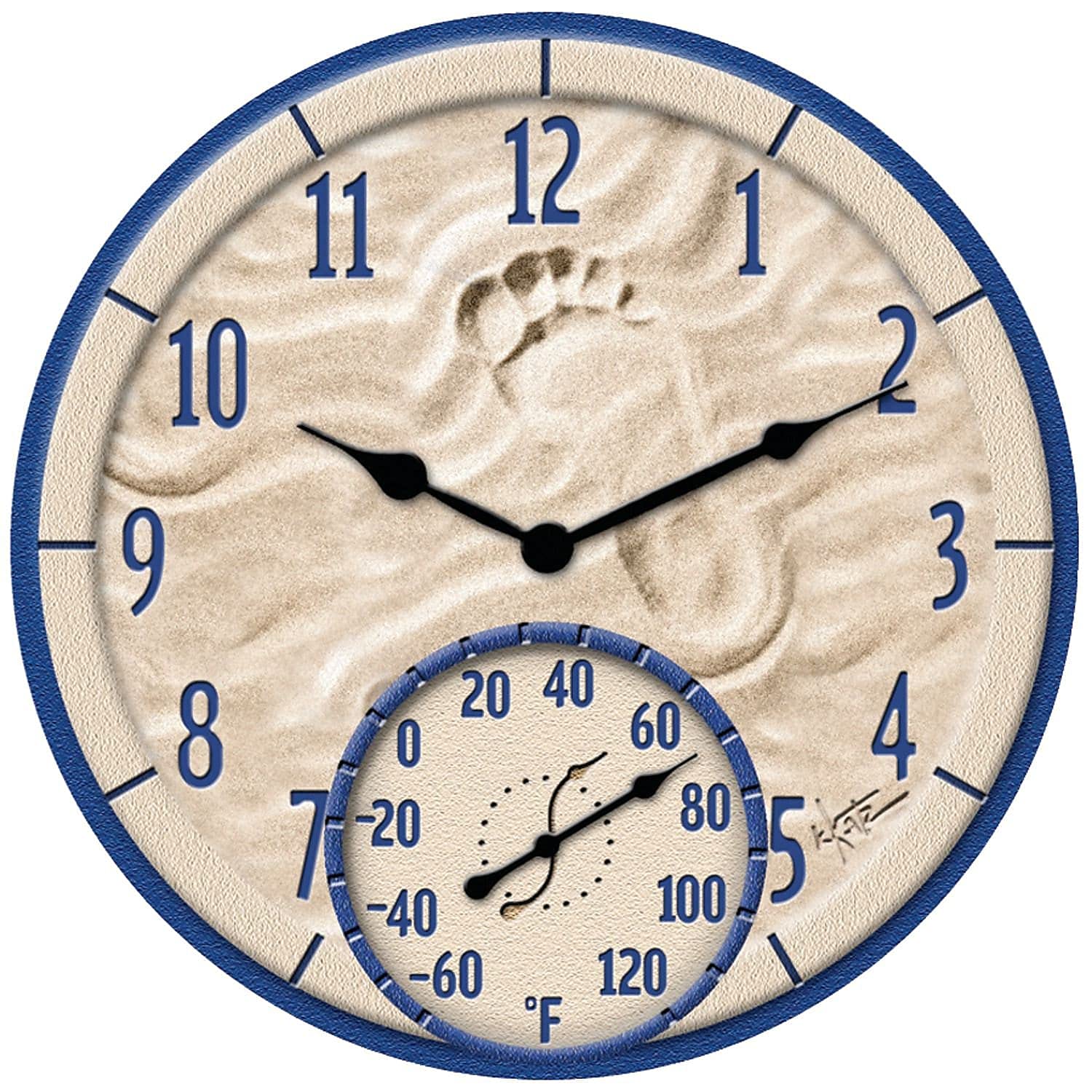 Taylor Precision 14-Inch By The Sea Indoor Outdoor Clock & Thermometer