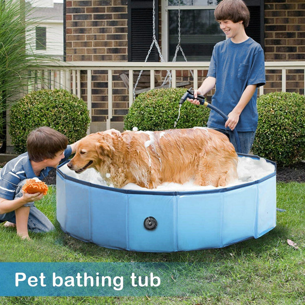 Massive Discounts Foldable Dog Pool – Durable PVC Pet Bath Tub