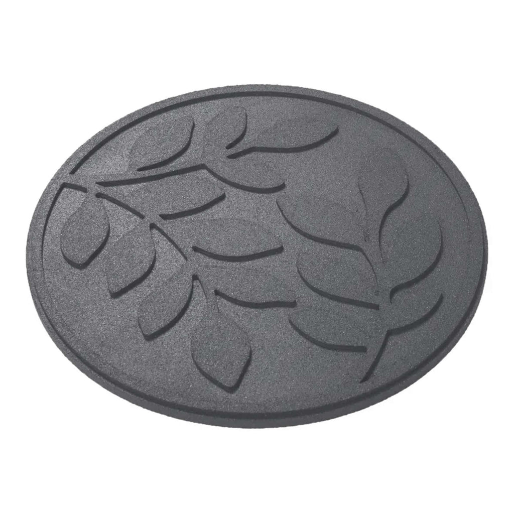 Nicoman Recycled Rubber Garden Stepping Stones - Leaf Design, Grey, 4pk