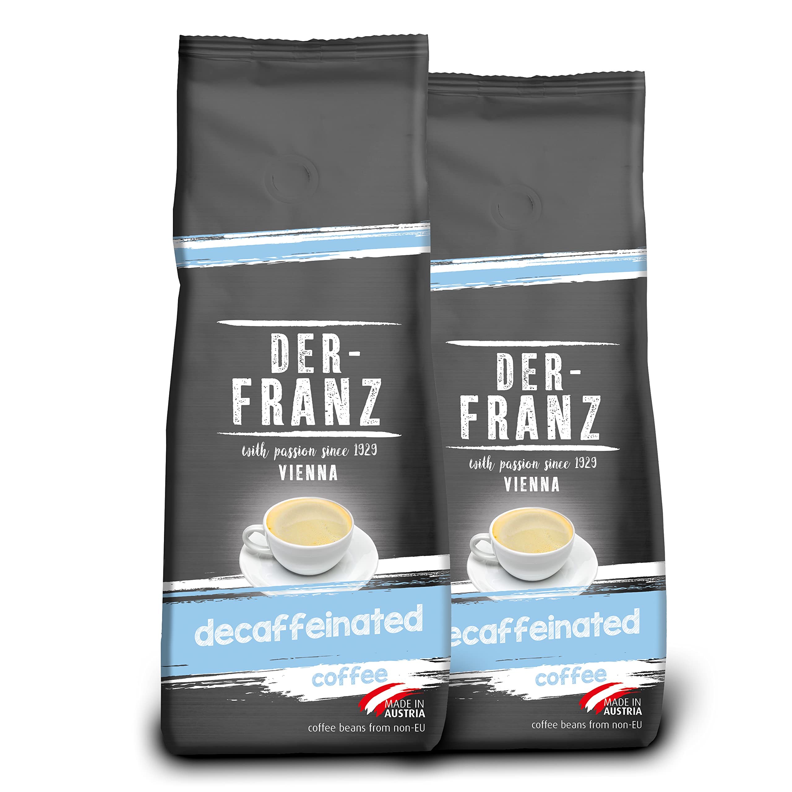 Der-Franz Decaffeinated Ground Coffee – 1kg (2 x 500g) Arabica Blend
