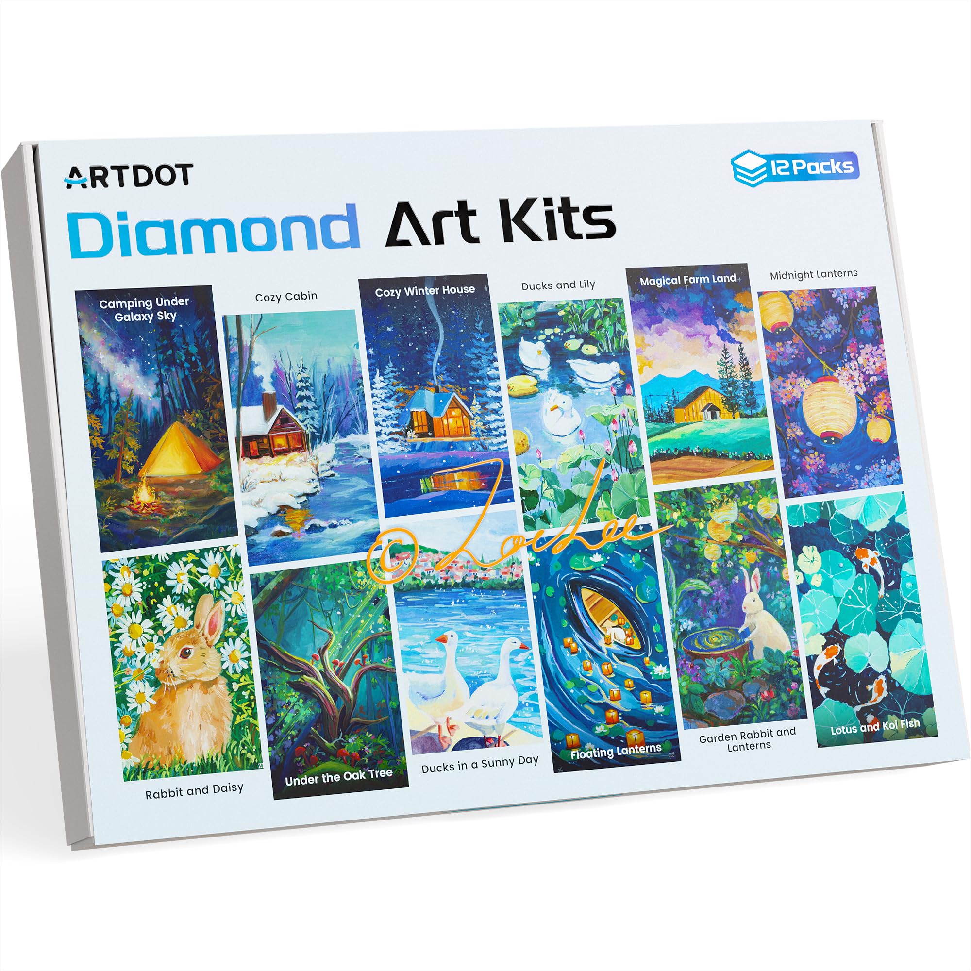 ARTDOT 12 Pack Licensed 5D Diamond Painting Kits for Adults | Velour Canvas