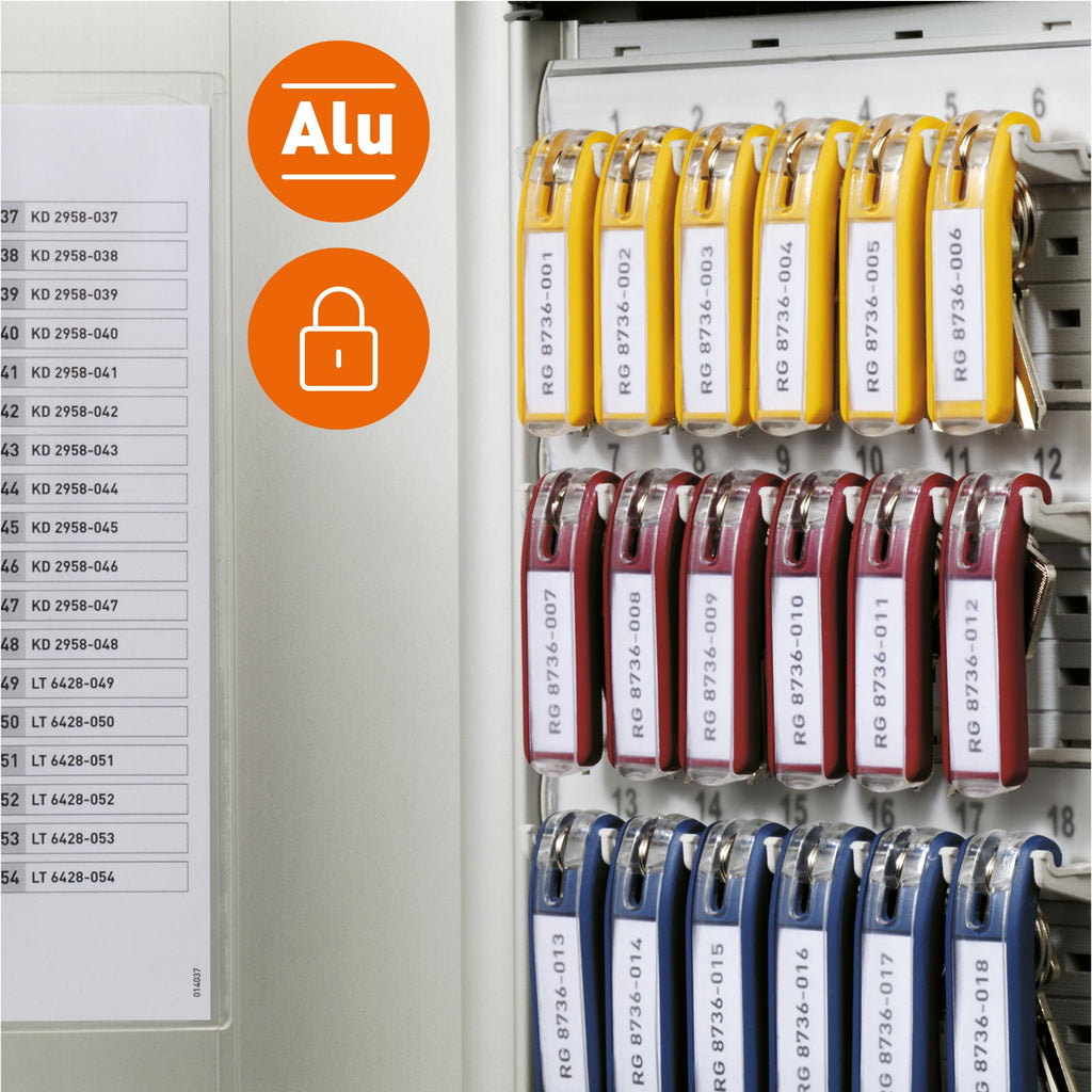 Durable Key Safe Box 54 - Wall Mounted Lockable Cabinet - Holds up to 54 Key Clips - Includes Secure Lock - Aluminium and Includes 6 Key Clips - image 3