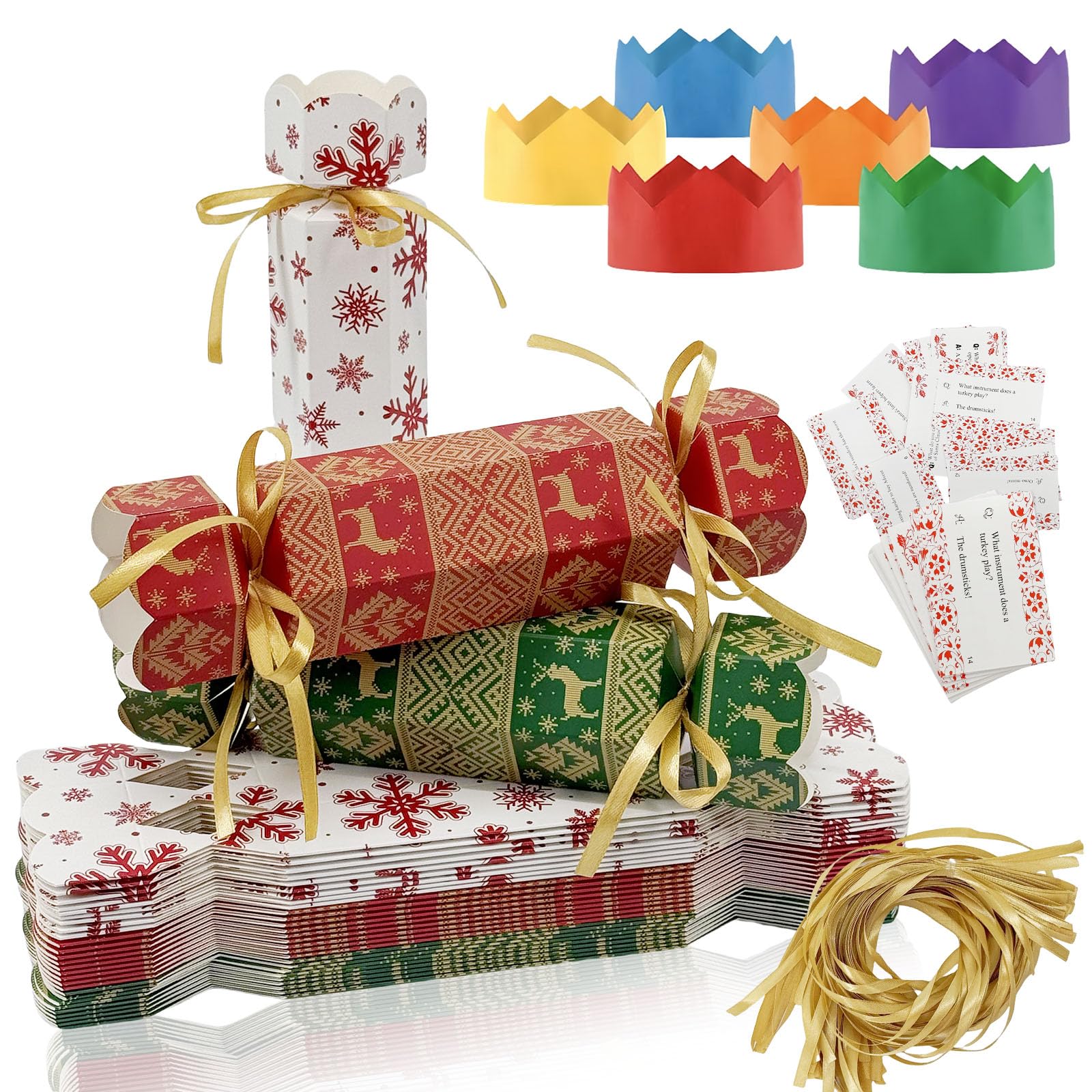 30 Sets DIY Christmas Crackers Kit – Make Your Own Xmas Boxes
