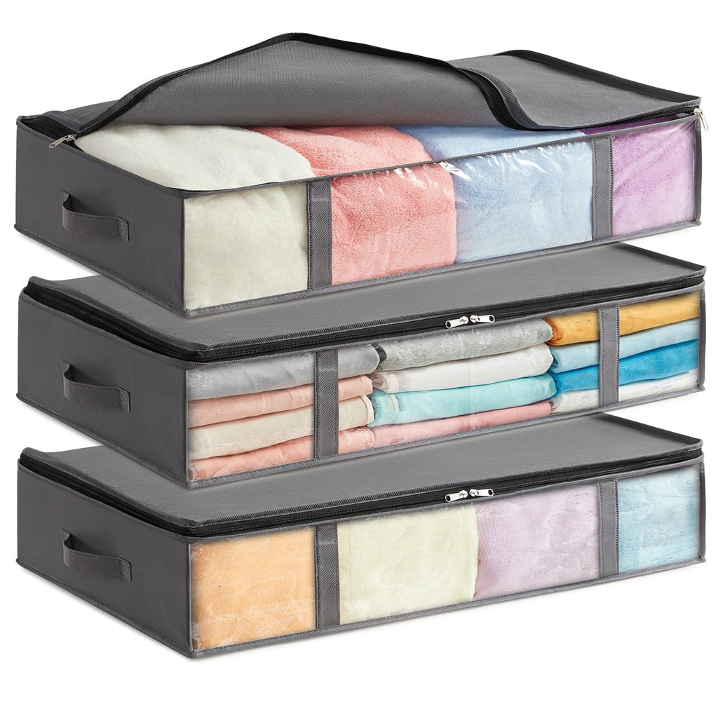 Lifewit 3 Pack Under Bed Storage,65L Clothes Storage Bags with Clear Window - image 1