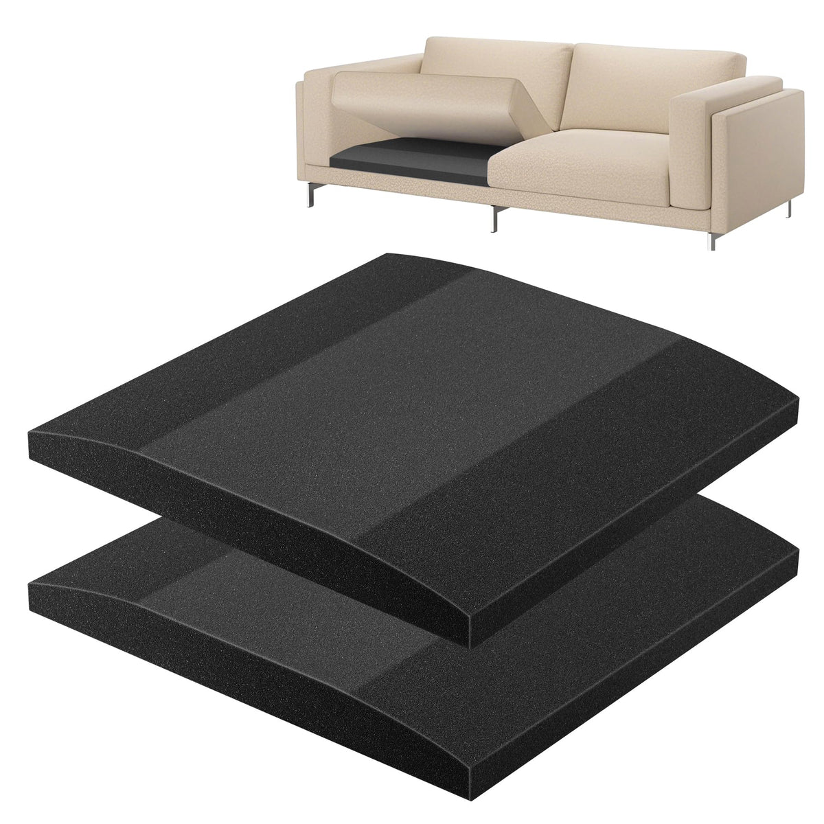 GIONAR 2 Pack 55x55cm Sofa Cushion Support-Repair Foam for Sagging Seat - image 1